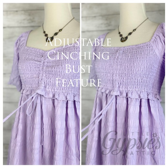 Lilac Mist Ruched Babydoll Dress - Picture 6 of 16